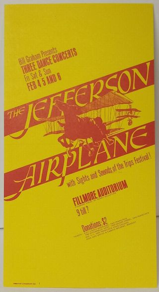 Jefferson Airplane Bg1 Bill Graham Fillmore Postcard