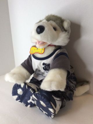 Build A Bear Siberian Husky Dog Puppy Plush Stuffed Animal Outfit Retired Babw