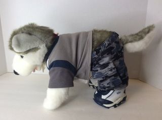 Build A Bear Siberian Husky Dog Puppy Plush Stuffed Animal Outfit Retired BABW 3