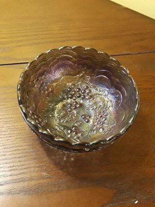 Imperial Purple Imperial Grape Carnival Glass Round Berry Bowl