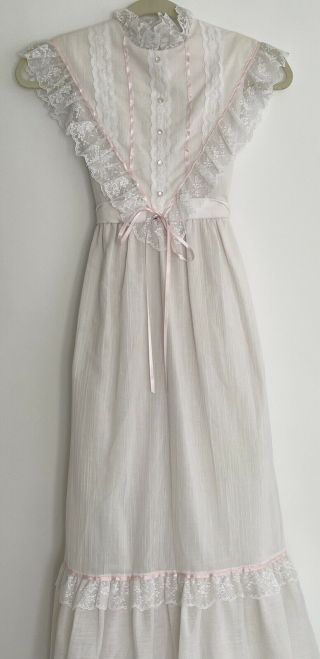 Vintage Dorissa Of Miami Girls Dress Prairie Boho Victorian Sleeveless Size 8 2