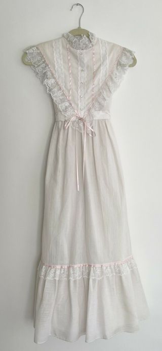 Vintage Dorissa Of Miami Girls Dress Prairie Boho Victorian Sleeveless Size 8 3