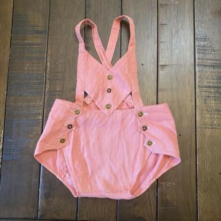 Vintage 1930s/40s Pink Baby Girls Romper Sunsuit Playsuit Overall Buttons 30s