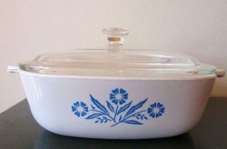 Vintage Corning Ware Blue Cornflower Casserole Dish & Cover Lid 1 Qt