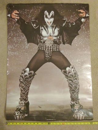 Rare Vintage Poster - Kiss - Gene Simmons - Anabas - Printed In England - 1982
