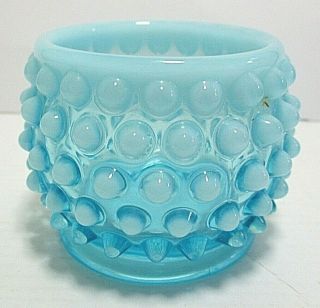 Davidson Blue Pearline Vaseline Glass Trinket Pot