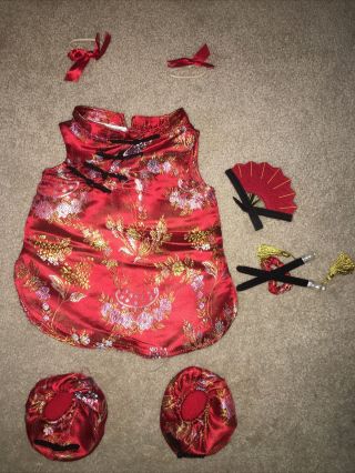Build A Bear Chinese Cheongsam Outfit And Accessories