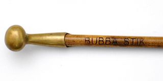 Bubba Stik Brass Handle Walking Stick 34 1/4 " Cane W/ Rubber Base