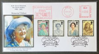2002 Phil Sheridan Queen Mother Fdc With Glamis Meter Mark & Matching Handstamp