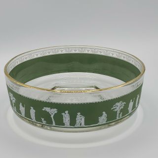 Vintage Jeanette Green Hellenic Jasperware Serving Bowl Grecian 9 " Wedgwood