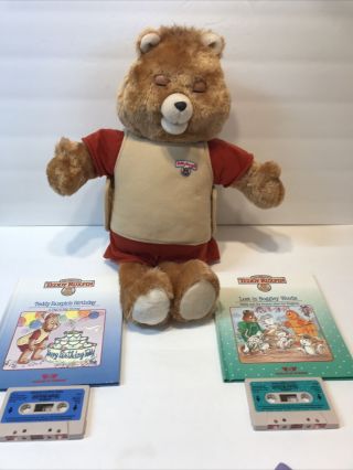 Teddy Ruxpin 1985 With Books And Cassets Needs Repaired