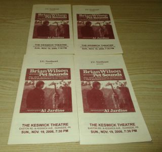4 Keswick Theatre Programs - Brian Wilson Presents Pet Sounds 2006 40th Anniver