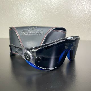 Vintage Alpina Swing Sunglasses Black And Blue Pro Sport Optic