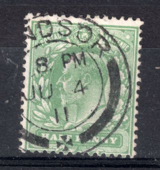 Gb = E7 Era,  1/2d Deep Bluish Green (p.  14) 1911 Harrison.  Sg270 Fine.  (zb)