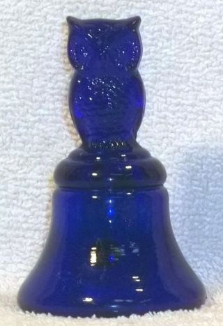 Boyd Glass First Color Made In 1981 Owl Bell Deep Dark Cobalt Blue Fund