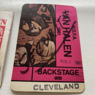 (2) Vintage Van Halen 1981 Ater Show Backstage Passes/ Stickers 3