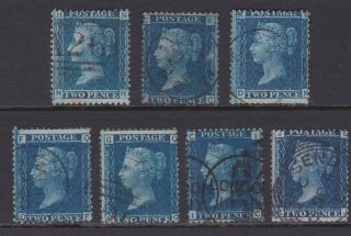 Gb Stamps Queen Victoria 2d Blue Choice Very Fine Plates 7 - 9 & 12 - 15