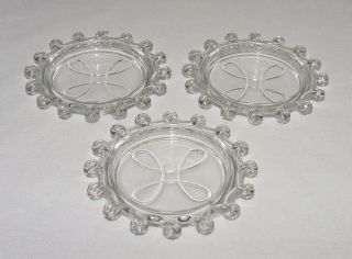Three Perfect Vintage A.  H.  Heisey " Lariat " Drink Coasters