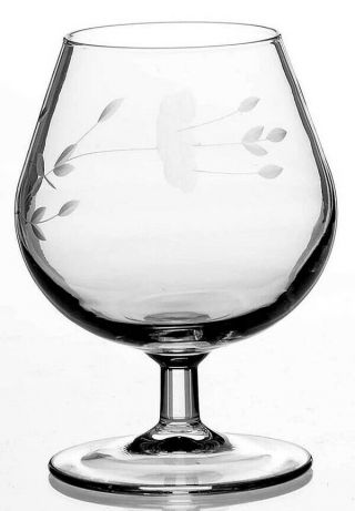 4 Princess House Heritage - 404 Etched Crystal Brandy Snifter Glasses