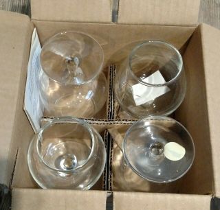 4 Princess House Heritage - 404 Etched Crystal Brandy Snifter Glasses 3