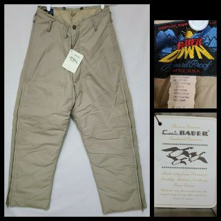 Vintage 60s Eddie Bauer Down Blizzard Proof Trousers Pants Med 32 " X 28 "