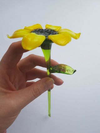 Glass Sunflower,  Handmade Glass Sunflower For Home And Garden Decoration
