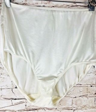 Vintage Sissy Brief Granny Panty Panties Sheer Ivory Gusset 7