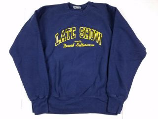 Vtg 90s Late Show With David Letterman Lee Cotton Cross Grain Sweatshirt Xl Usa