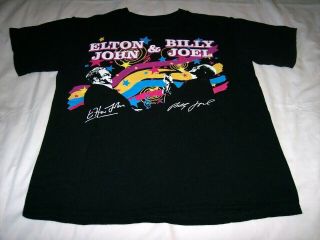 Elton John Billy Joel Face 2 Face Tour 2009 Black Concert Shirt Adult Medium