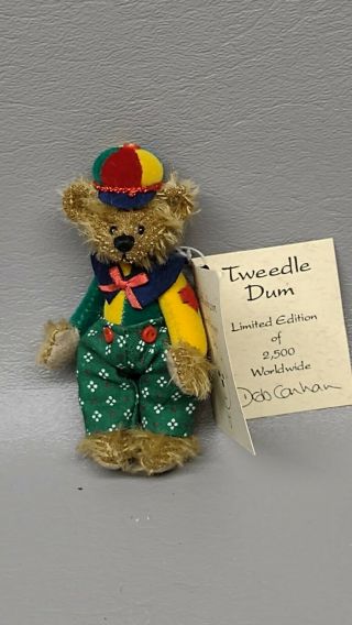Deb Canham Teddy Bear Tweedle Dum Allice In Wonderland Series Mini 3 "