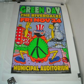 Rolled Green Day Tour Poster Signed & Numbered By Artist Uncle Charlie 329 / 400