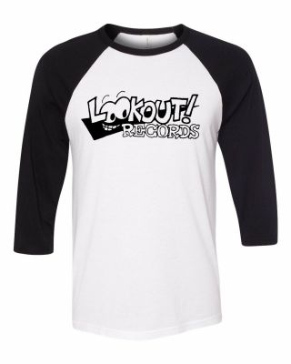 Lookout Records Raglan Shirt Tee Shirt Punk Green Day Queers Op Ivy Jersey