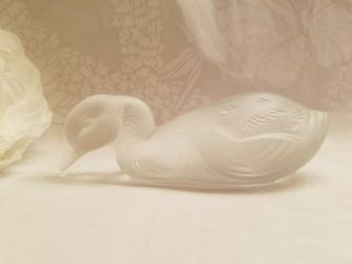 Lovely Baccarat Frosted Crystal Duck Bird Figurine Or Paperweight