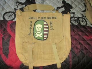 Wwii / Kw Jolly Rogers 321 St Bomb Sqdn 90 Th Bg Painted P37 Back Pack W/strap