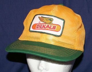 Vtg Dekalb Snapback Hat Cap K Products Full Mesh Patch Made In Usa