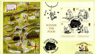 Winnie The Pooh Stamp Cover Pooh Corner Hartfield East Sussex Ltd Edit 10/10