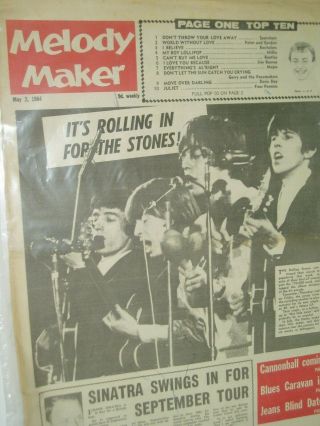 Melody Maker Pop Paper.  2nd May 1964.  The Rolling Stones Cover