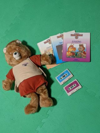 Teddy Ruxpin Vintage Bear With Tapes And Books