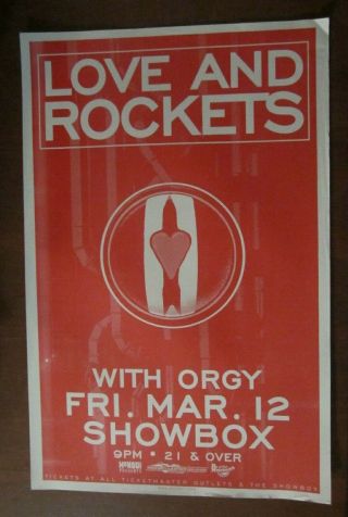 Love And Rockets With Orgy 1999 Seattle Concert Show Poster