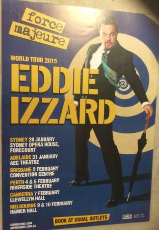 Official Poster Eddie Izzard Jan 2015 Australian Tour