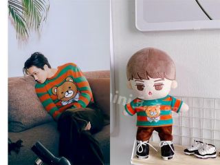 20cm Kai Exo Sean Xiao Zhan Suga Jin V Plush Doll Clothes Sweater Pants【no Doll】