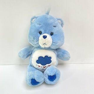 Care Bears Grumpy Bear Plush Stuffed Animal Blue Toy Clouds Play Along 2002 14 "