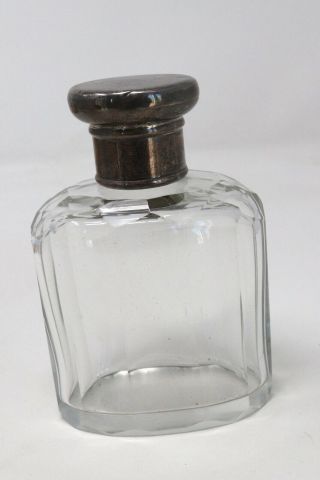 A Large Antique Vintage Solid Silver Scent Bottle With Stopper 26
