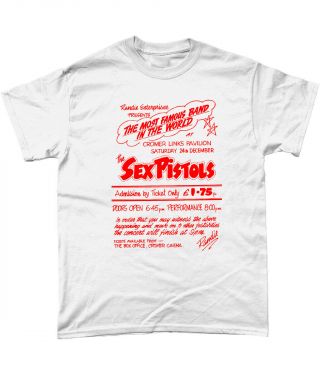 Sex Pistols Gig Poster T Shirt Sid Vicious Johnny Rotten Punk