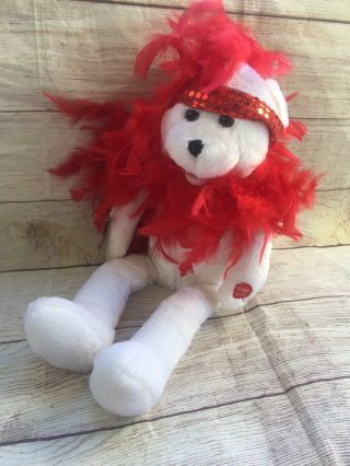 Chantilly Lane Musicals 18 " Roxi Bear Red Boa Plays I Want To Be Loved By You