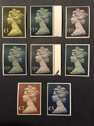 Gb 1977 - 1987 Machin Stamps Mnh