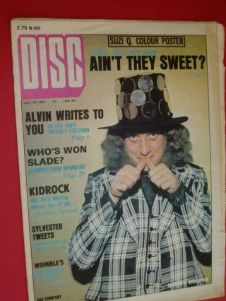 Disc Pop Paper.  13th July 1974.  Slade " Noddy " Cover, .  The Sweet Etc