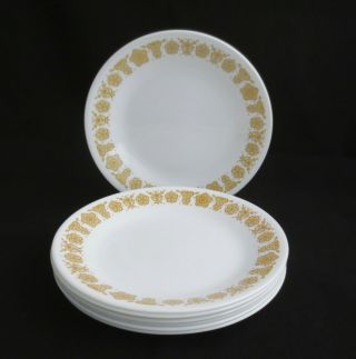 Set Of 7 Vintage Corelle By Corning Butterfly Gold 6 3/4 " Bread Or Dessert Plate
