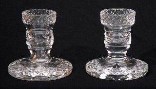 Waterford Crystal Glass Pair Glandore Candlesticks Candle Holders Discontinued