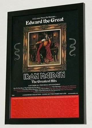 Iron Maiden Framed A4 2002 `edward The Great` Album Band Promo Poster